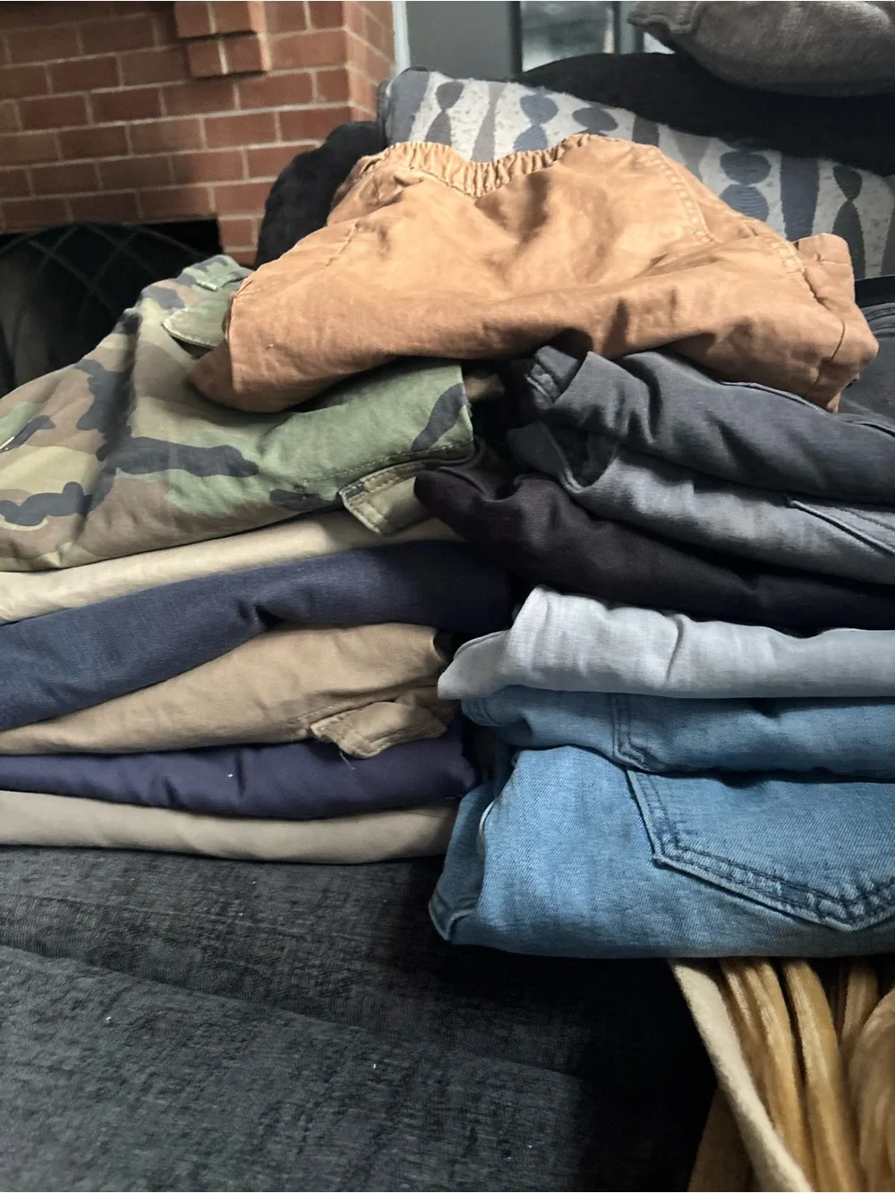 Express Men's Chinos in Tan and Blue Shades
